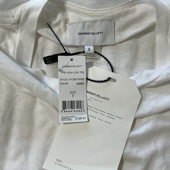 Current Elliott White The High Low Tee Size 2 (M) NWT - Picture 4 of 5